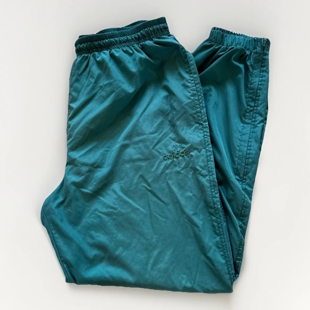 Vintage Adidas Track Pants Mens L Green‎ Wind Suit 90s Y2K Retro